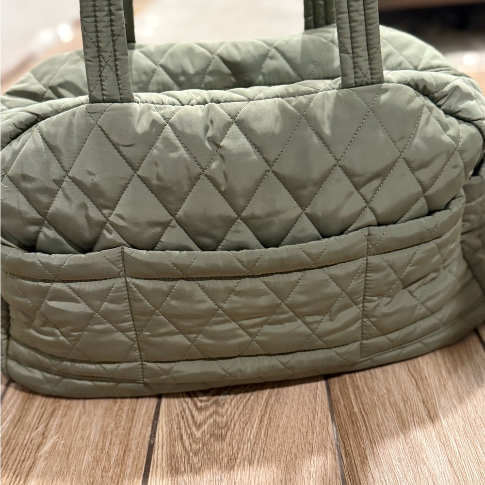 Vera Bradley Quilted Olive Green Tote Bag